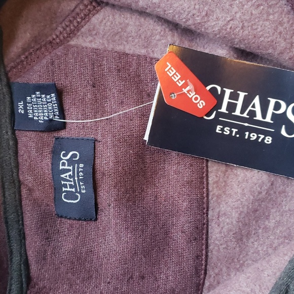 Chaps Purple Quarter Zip Fleece Sweatshirt Size 2XL - NWT - Picture 2 of 8